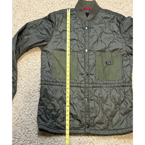 Diesel Men Olive Green Quilted Liner Bomber Snap Button Jacket Size Large L EUC - Picture 6 of 9